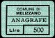 Marca da Bollo del Comune di MELIZZANO su Carta Bianca di dimensioni 20 x 14 mm