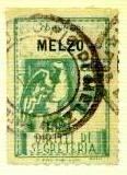 Marca da Bollo del Comune di MELZO su Carta Bianca Sittile di dimensioni 21 X 32 mm