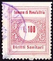Marca da Bollo del Comune di NOVAFELTRIA (MERCATINO MARECCHIA) su Carta Bianca Sottile di dimensioni 22 x 25,5 mm