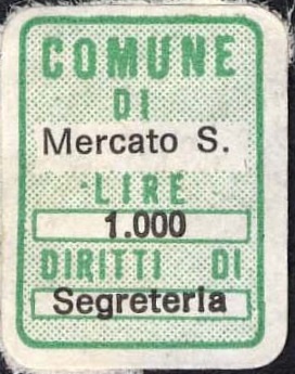 Marca da Bollo del Comune di MERCATO SARACENO su Carta Bianca di dimensioni mm