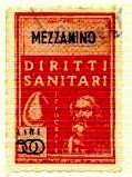 Marca da Bollo del Comune di MEZZANINO su Carta Bianca Sottile di dimensioni 21 X 32 mm