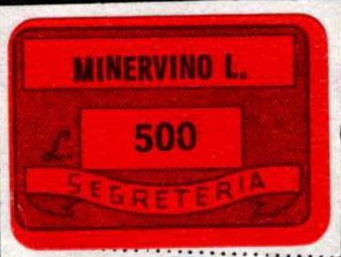 Marca da Bollo del Comune di MINERVINO DI LECCE su Carta Bianca di dimensioni 20 x 14 mm