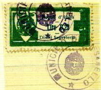 Marca da Bollo del Comune di MISSANELLO su Carta Bianca di dimensioni 40,5 x 20 mm