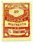 Marca da Bollo del Comune di MISTRETTA su Carta Bianca di dimensioni 22 x 28 mm