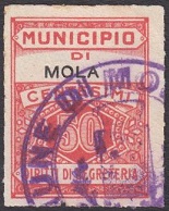 Marca da Bollo del Comune di MOLA DI BARI su Carta Bianca Sottile di dimensioni 22 x 29 mm