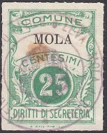 Marca da Bollo del Comune di MOLA DI BARI su Carta Bianca Sottile di dimensioni 23 x 29 mm
