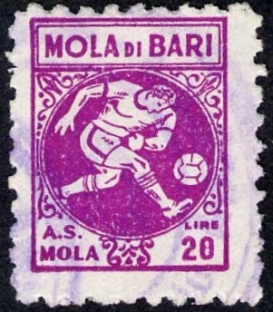 Marca da Bollo del Comune di MOLA DI BARI su Carta Bianca di dimensioni 14,5 x 18,5 mm