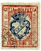 Marca da Bollo del Comune di MOLFETTA su Carta Bianca di dimensioni 29 x 33 mm