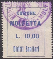 Marca da Bollo del Comune di MOLFETTA su Carta Bianca Sottile di dimensioni 26 x 35 mm