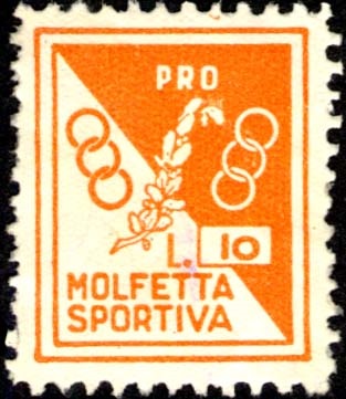 Marca da Bollo del Comune di MOLFETTA su Carta Bianca di dimensioni 17 x 21 mm