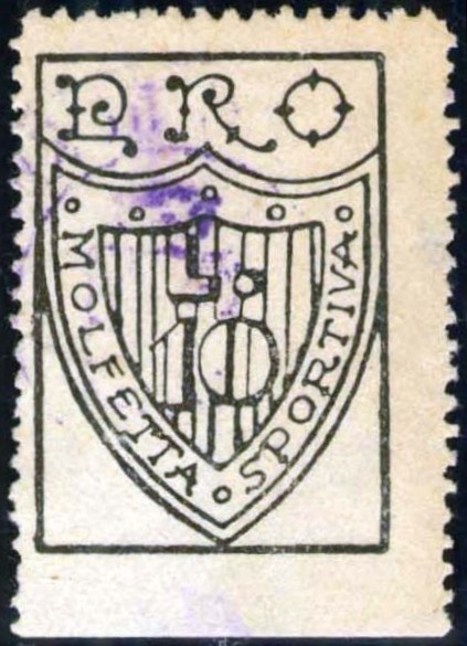 Marca da Bollo del Comune di MOLFETTA su Carta Bianca Sottile di dimensioni 21,5 x 31 mm