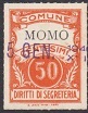 Marca da Bollo del Comune di MOMO su Carta Bianca Sottile di dimensioni 22 x 29 mm