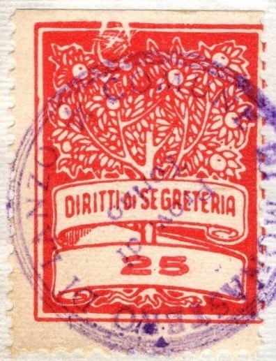 Marca da Bollo del Comune di MONASTERO DI LANZO su Carta Bianca di dimensioni 22 x 28 mm
