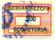 Marca da Bollo del Comune di SERRAMAZZONI (MONTEFESTINO) su Carta Bianca di dimensioni 19 x 12,5 mm