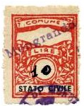 Marca da Bollo del Comune di MONGRANDO su Carta Bianca di dimensioni 22,5 x 29 mm