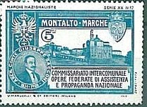 Marca da Bollo del Comune di MONTALTO DELLE MARCHE su Carta Bianca di dimensioni mm