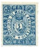 Marca da Bollo del Comune di MONTE ARGENTARIO su Carta Bianca di dimensioni 26,5 x 32,5 mm