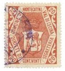 Marca da Bollo del Comune di MONTECATINI VAL DI CECINA su Carta Bianca di dimensioni 25 x 30 mm
