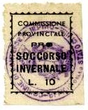 Marca da Bollo del Comune di MONTEFORTE IRPINO su Carta Bianca di dimensioni 22 x 28,5 mm