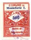 Marca da Bollo del Comune di MONTEFORTE IRPINO su Carta Bianca di dimensioni 22 x 28,5 mm