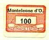 Marca da Bollo del Comune di MONTELEONE D´ ORVIETO su Carta Bianca di dimensioni 19 x 13 mm