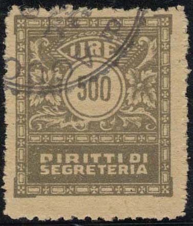 Marca da Bollo del Comune di MONTEMARCIANO su Carta Bianca Sottile di dimensioni 21 x 25 mm