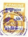 Marca da Bollo del Comune di MONTEPRANDONE su Carta Bianca di dimensioni 18,5 x 26 mm