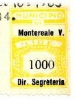Marca da Bollo del Comune di MONTEREALE VALCELLINA su Carta Bianca Sottile di dimensioni 20 x 28 mm