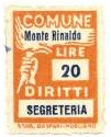 Marca da Bollo del Comune di MONTE RINALDO su Carta Bianca Sottile di dimensioni 18,5 x 26 mm