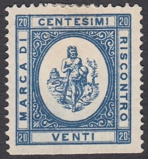 Marca da Bollo del Comune di MONTESARCHIO su Carta Bianca di dimensioni 22 x 25 mm