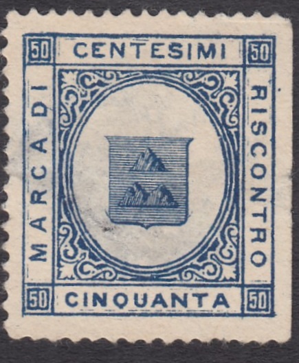 Marca da Bollo del Comune di MONTESCUDAIO su Carta Bianca di dimensioni 22 x 24 mm