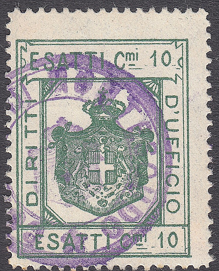 Marca da Bollo del Comune di MONTESCUDO su Carta Bianca di dimensioni 23 x 30,5 mm
