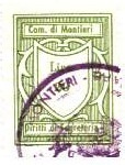 Marca da Bollo del Comune di MONTIERI su Carta Bianca Sottile di dimensioni 22 x 29 mm