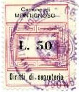 Marca da Bollo del Comune di MONTIGNOSO su Carta Bianca di dimensioni 23 x 29 mm