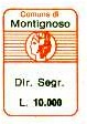 Marca da Bollo del Comune di MONTIGNOSO su Carta Bianca di dimensioni 16,5 x 24,5 mm