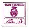 Marca da Bollo del Comune di MONTIGNOSO su Carta Bianca di dimensioni 19,5 x 19 mm