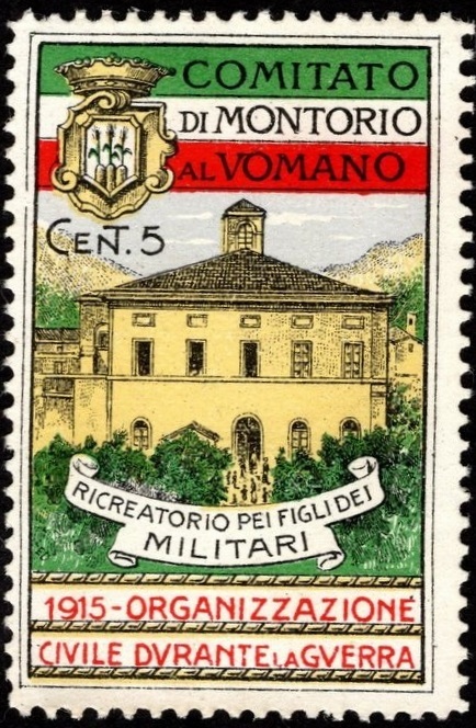 Marca da Bollo del Comune di MONTORIO AL VOMANO su Carta Bianca di dimensioni mm