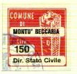 Marca da Bollo del Comune di MONTU´ BECCARIA su Carta Bianca di dimensioni 20 x 20 mm