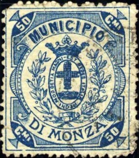 Marca da Bollo del Comune di MONZA su Carta Bianca di dimensioni 245 x 28 mm