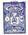 Marca da Bollo del Comune di MONZA su Carta Bianca di dimensioni 17,5 x 25 mm