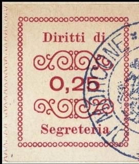 Marca da Bollo del Comune di MORCONE su Carta Bianca di dimensioni mm