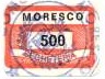 Marca da Bollo del Comune di MORESCO su Carta Bianca di dimensioni 20 x 13 mm