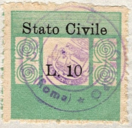Marca da Bollo del Comune di MORLUPO su Carta Bianca Sottile di dimensioni 22 x 28 mm