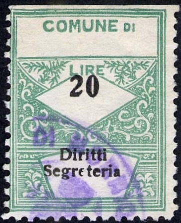 Marca da Bollo del Comune di MORNICO LOSANA su Carta Bianca di dimensioni 22 x 29 mm