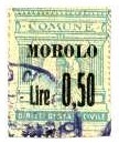 Marca da Bollo del Comune di MOROLO su Carta Bianca di dimensioni 24 x 32 mm