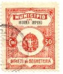 Marca da Bollo del Comune di MORRA DE SANCTIS su Carta Bianca Sottile di dimensioni 23,5 x 30 mm