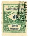 Marca da Bollo del Comune di MORTEGLIANO su Carta Bianca di dimensioni 22 x 28 mm