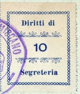Marca da Bollo del Comune di MOSCIANO SANT´ANGELO su Carta Bianca di dimensioni 24,5 x 29,5 mm