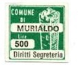 Marca da Bollo del Comune di MURIALDO su Carta Bianca di dimensioni 20 x 20 mm