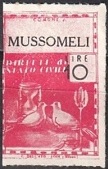 Marca da Bollo del Comune di MUSSOMELI su di dimensioni 21 x 31,5 mm